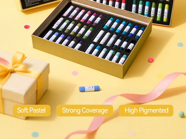 LIGHTWISH 72-Color Professional Soft Pastels Set for Artists, Beginners & Adults