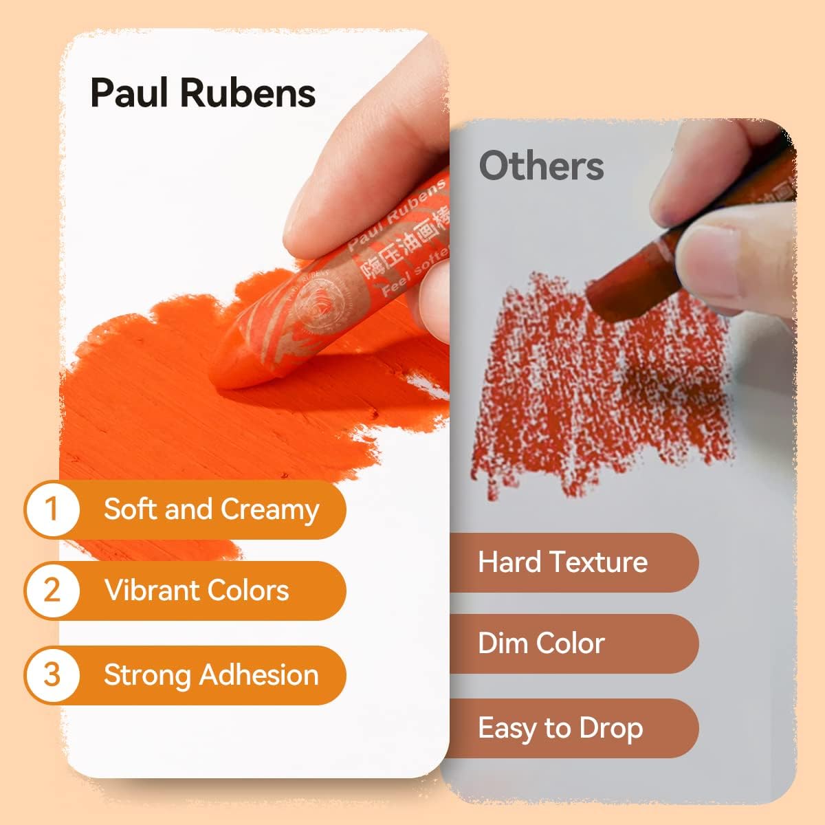 Vibrant Paul Rubens colored oil paint pastels for art creation compared with other oil paint pastels