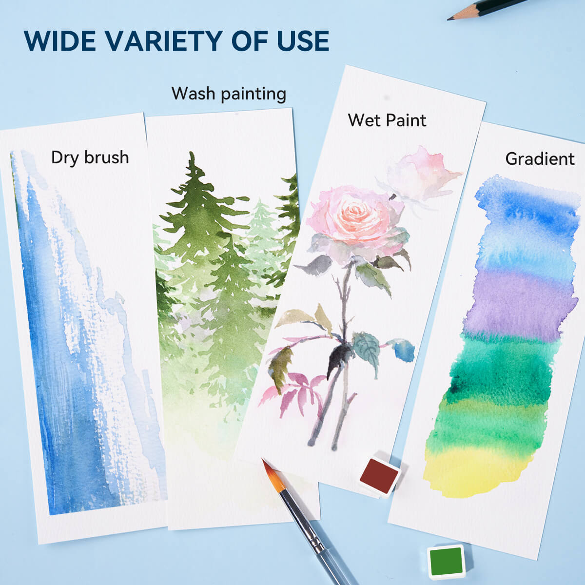 MeiLiang Solid Watercolor Paint Set 52 Colors Standard (Blue Box)