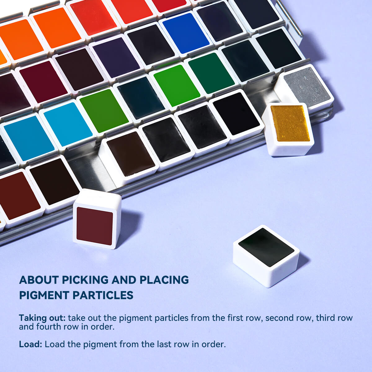 MeiLiang Solid Watercolor Paint Set 52 Colors Standard (Blue Box)