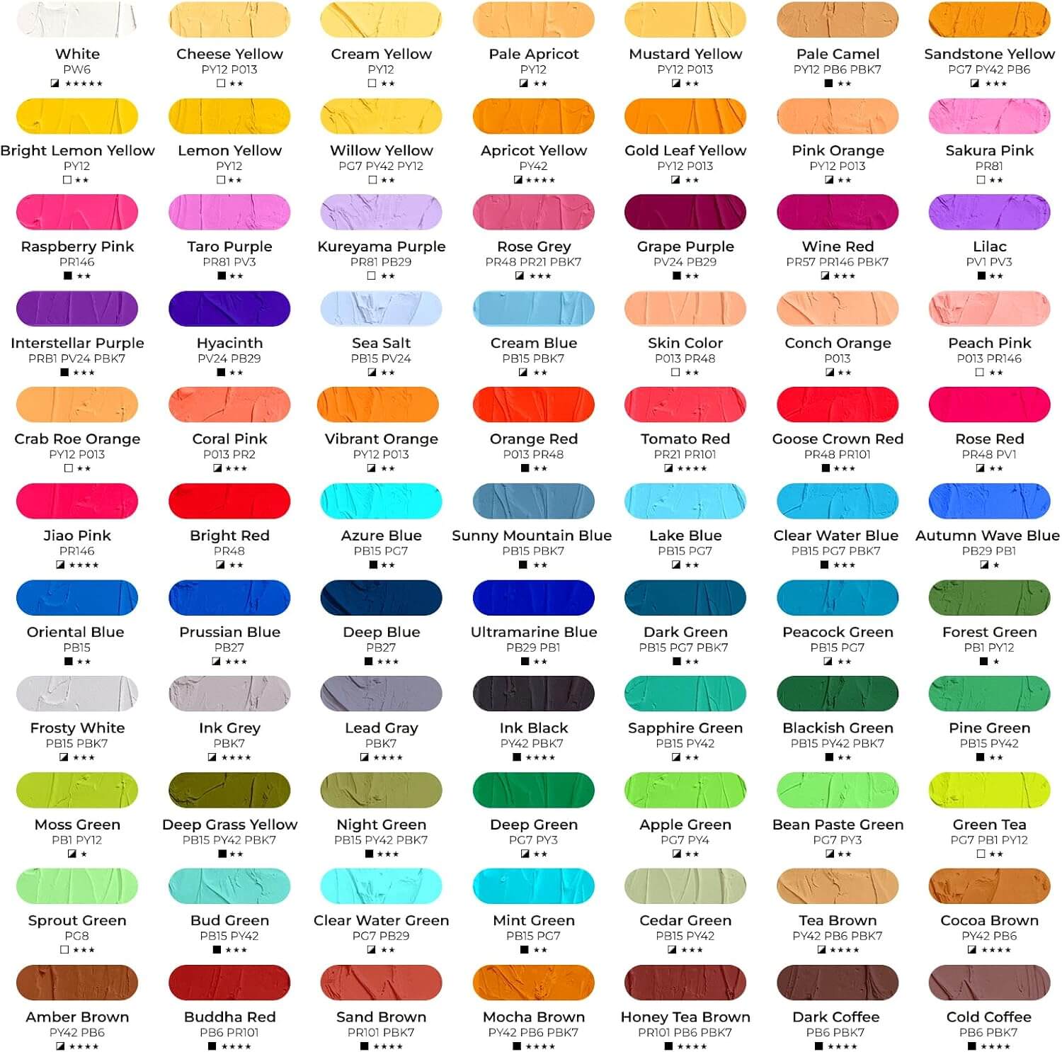 Lightwish 77-Color Floral Theme Soft Oil Pastels Set