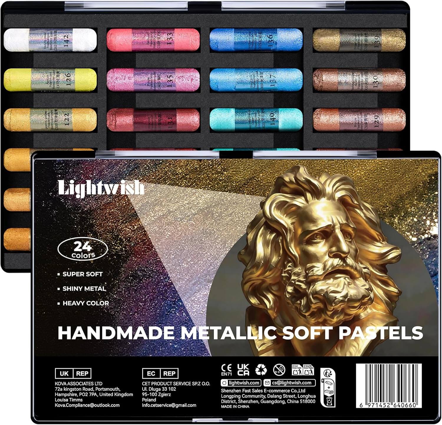 LIGHTWISH 72-Color Professional Soft Pastels Set for Artists, Beginners & Adults