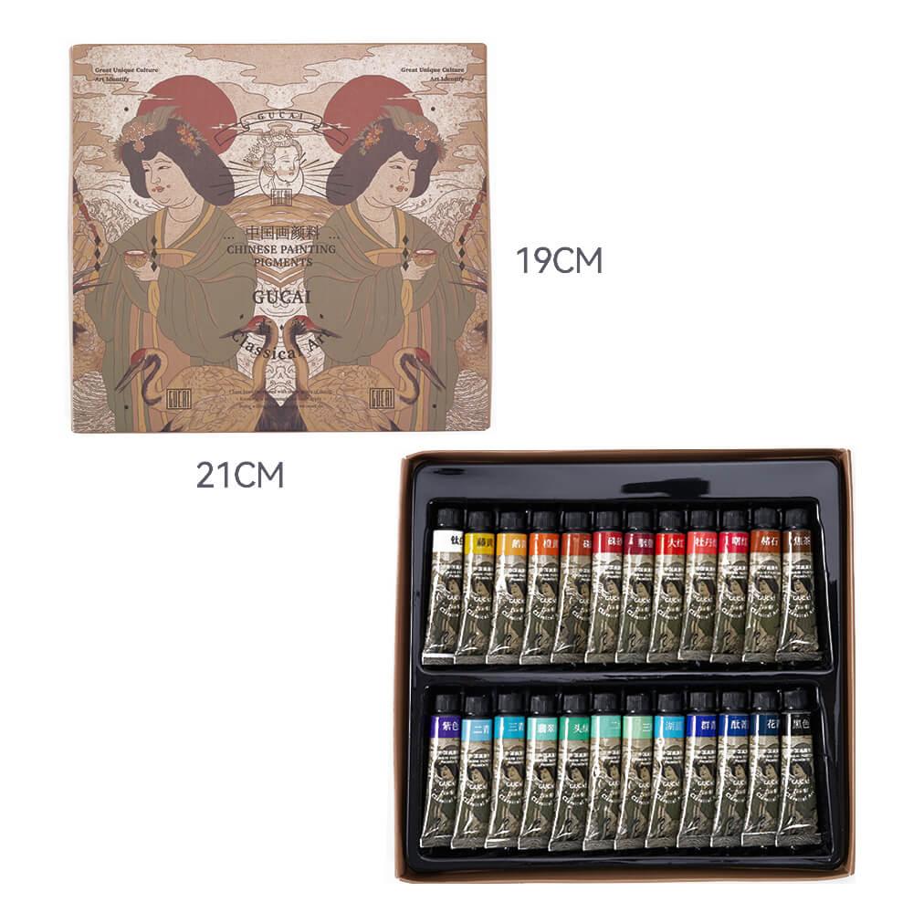 Aquarellfarben-Set von Paul Rubens, 24 Aquarellfarbentuben von GUCAI in leuchtenden Farben