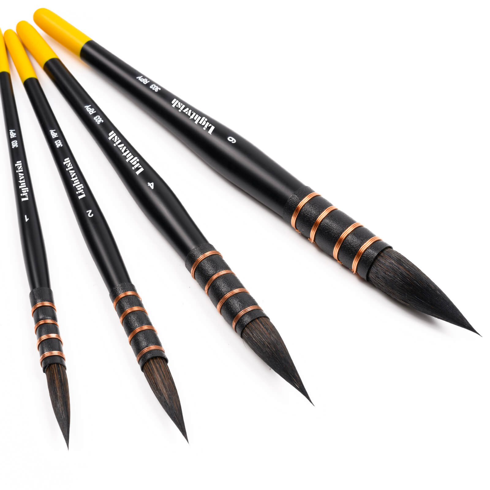 Lightwish Squirrel Hair Watercolor Brushes – Set of 4
