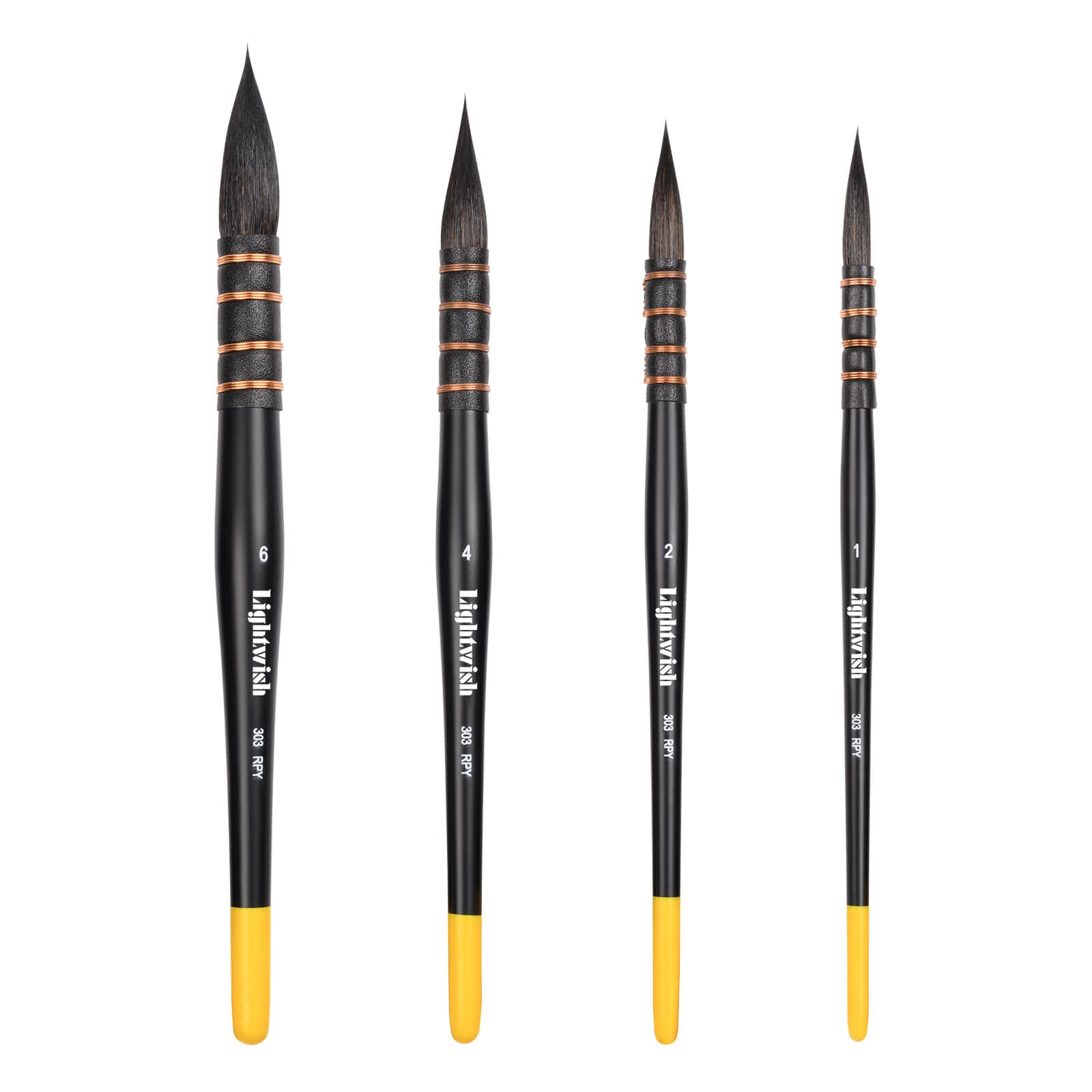 Lightwish Squirrel Hair Watercolor Brushes – Set of 4