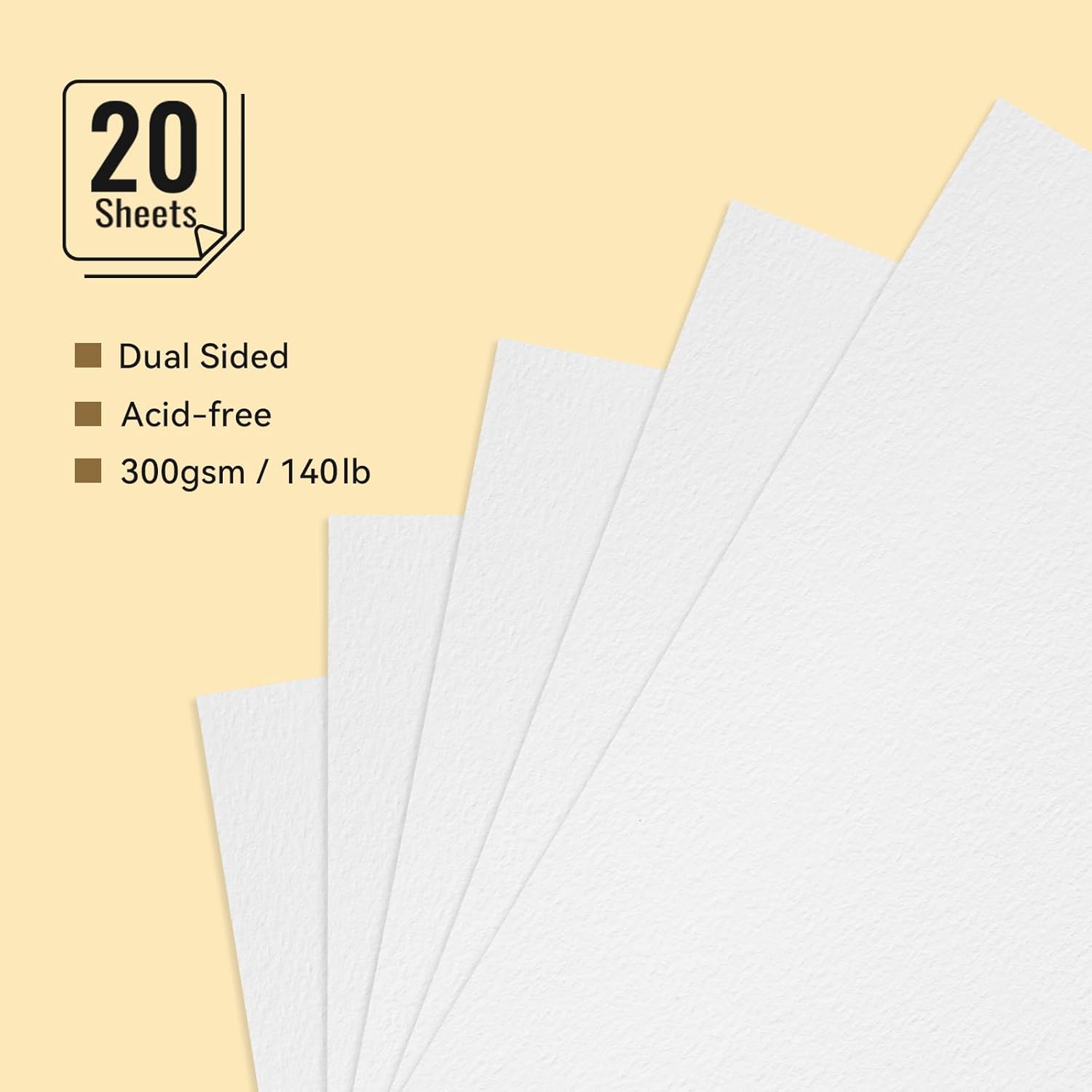 Lightwish Watercolor Sketchbook,100% Cotton 300gsm/140lb Watercolor Journal, Acid Free Cold Press Watercolor Paper for Artists,Adults,Students,20 Sheets,Paper 5.8 * 8.2 Inches