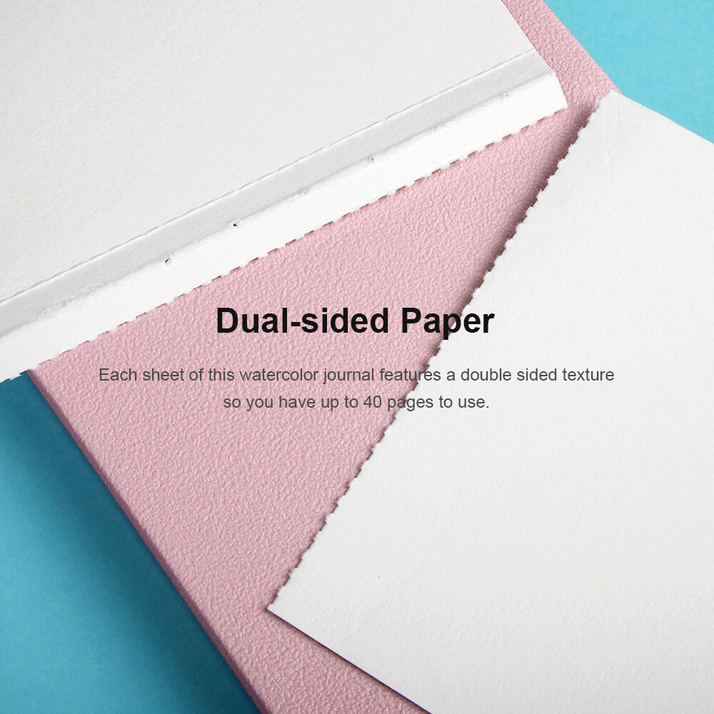 Paul Rubens Watercolor Paper, 100% Cotton Hot Press Watercolor Journal 7.6" x 5.3", 20 Sheets