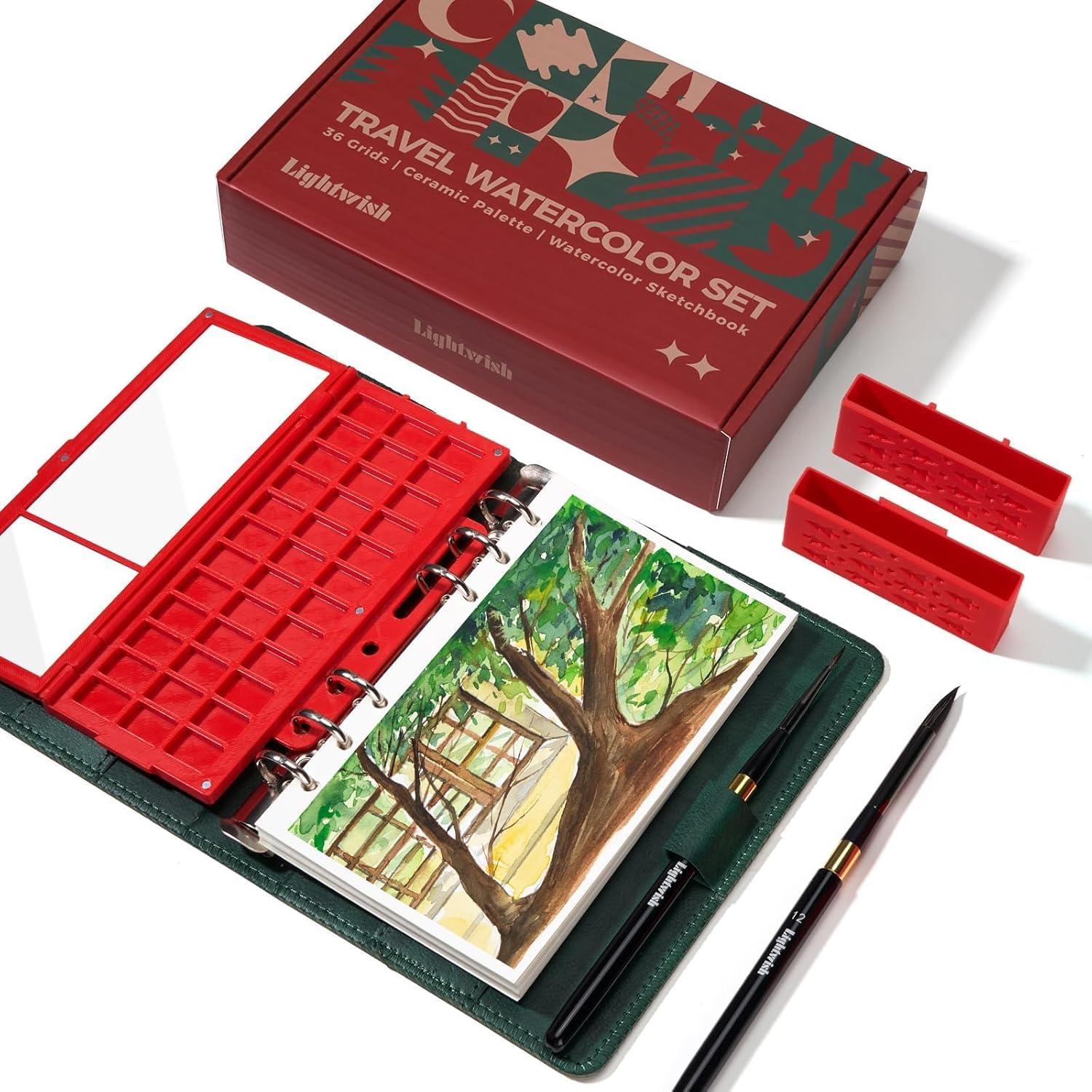 Lightwish Travel Watercolor Journal Set – 6.7x3.9 Inch Cold Press Edition