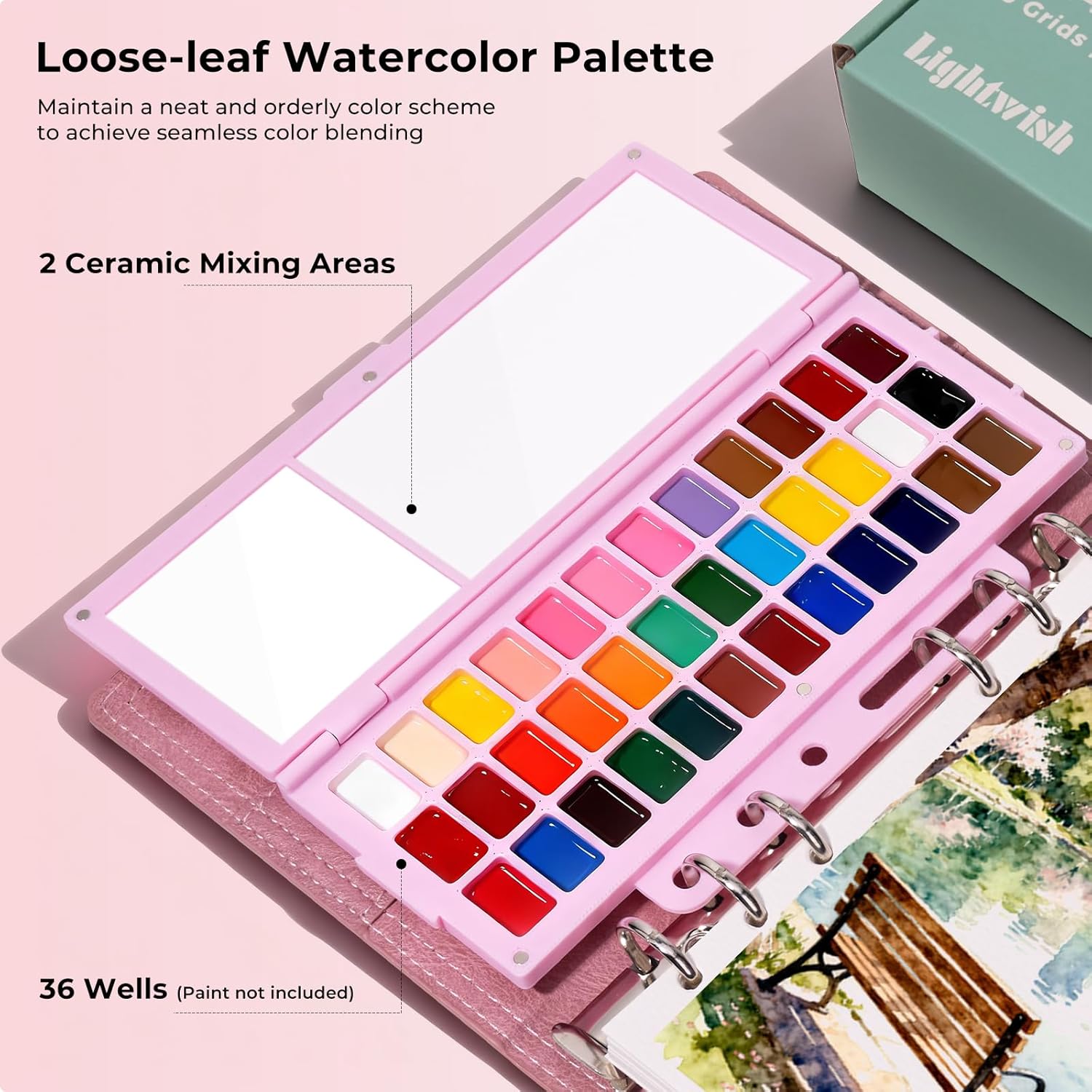 Lightwish Travel Watercolor Journal Set – 6.7x3.9 Inch Cold Press Edition