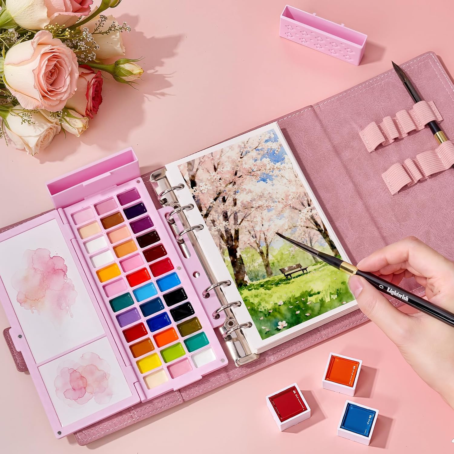 Lightwish Travel Watercolor Journal Set – 6.7x3.9 Inch Cold Press Edition