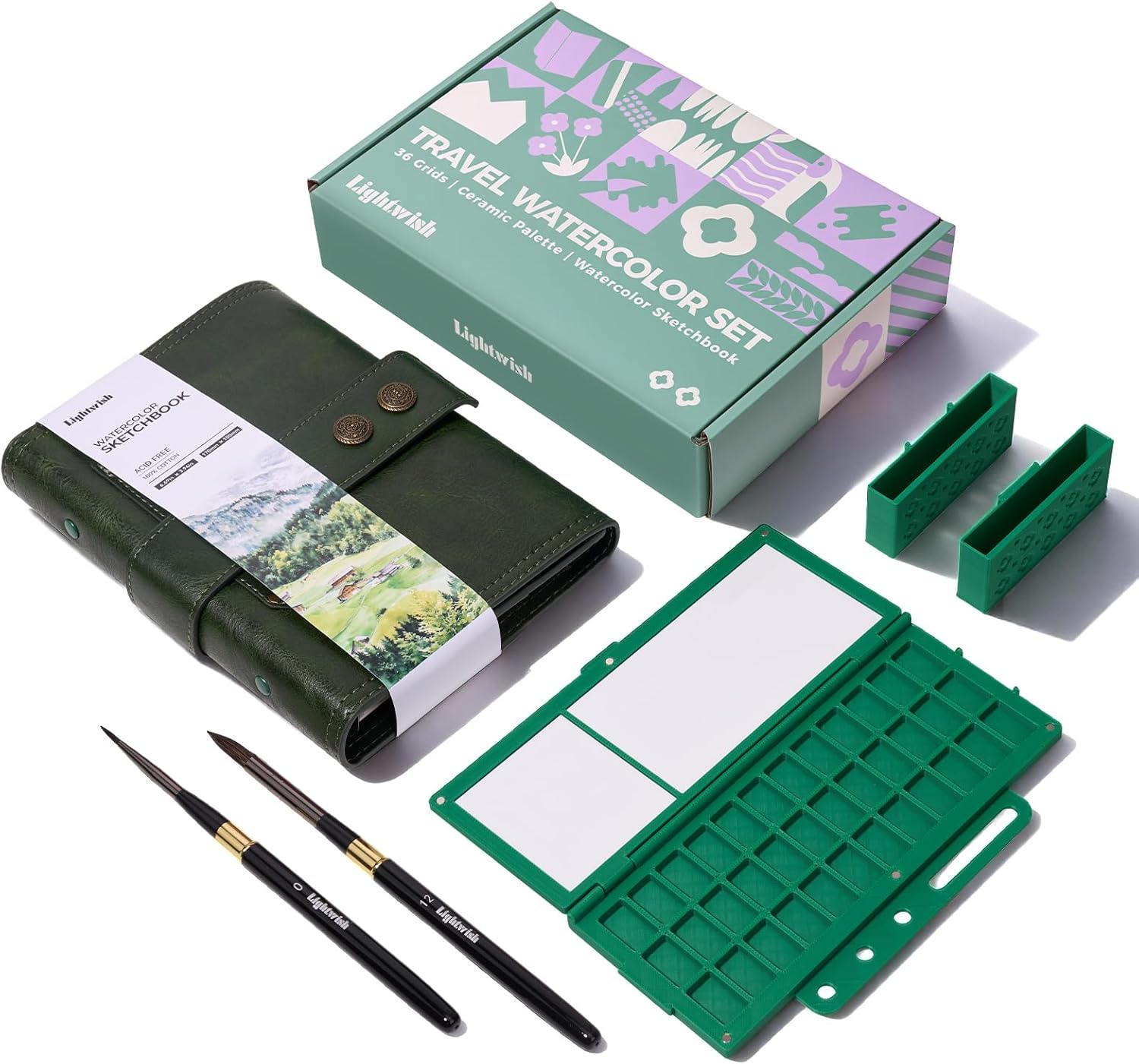 Lightwish Travel Watercolor Journal Set – 6.7x3.9 Inch Cold Press Edition