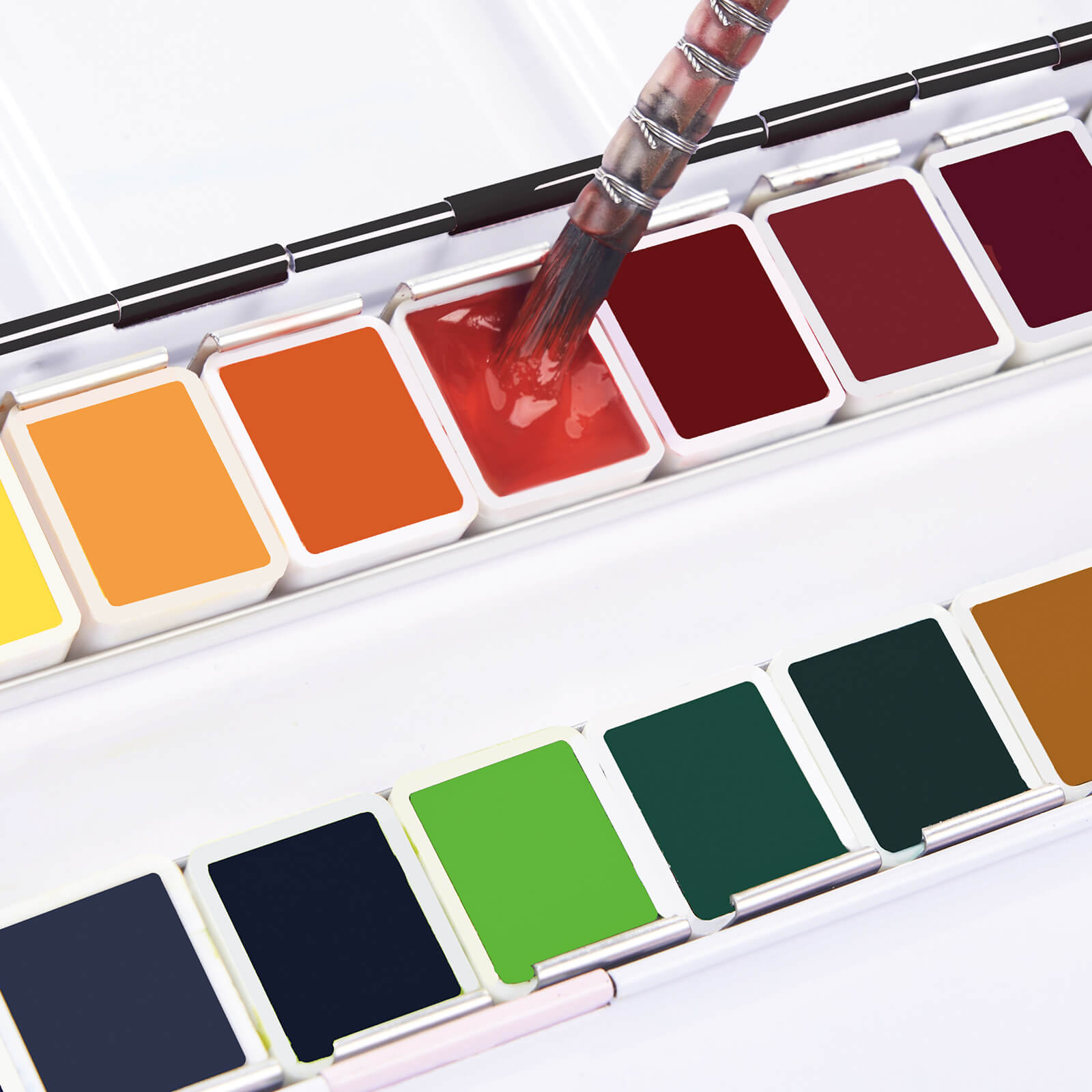 Paul Rubens Professional Watercolor Paint Set, 24 Vibrant Colors in Portable Tin Box(Black and Gold)