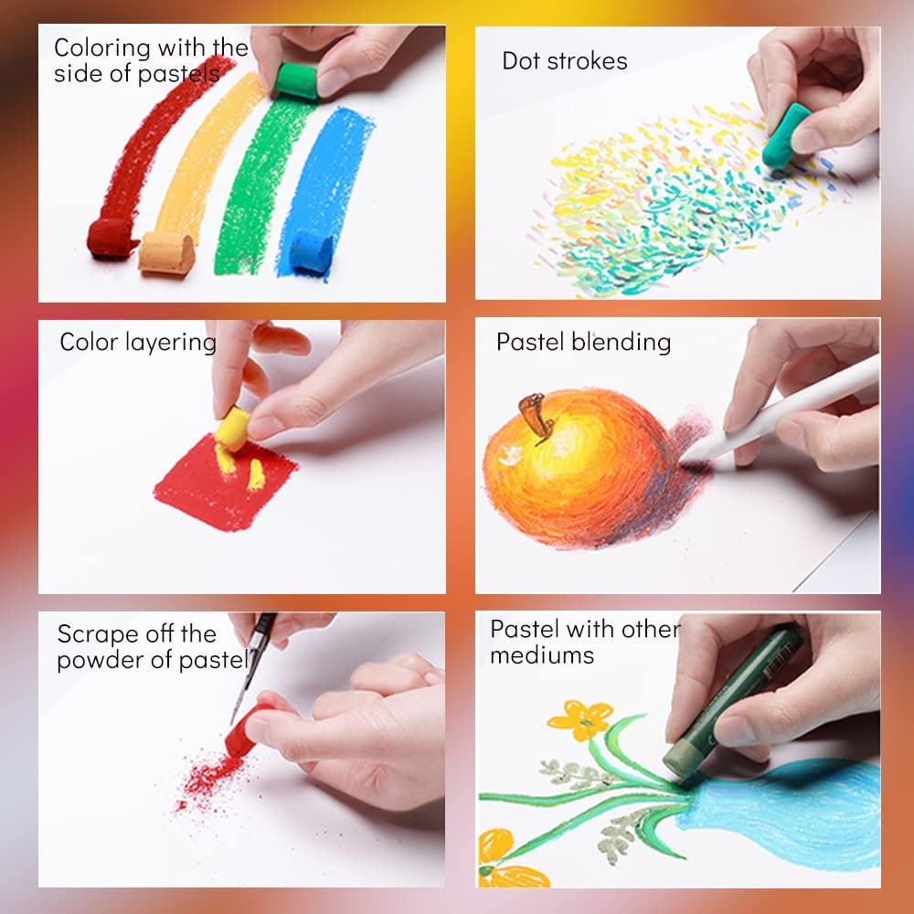 Paul Rubens Professional Soft Pastels, Handmade 40 Vibrant Colors Chalk Pastels