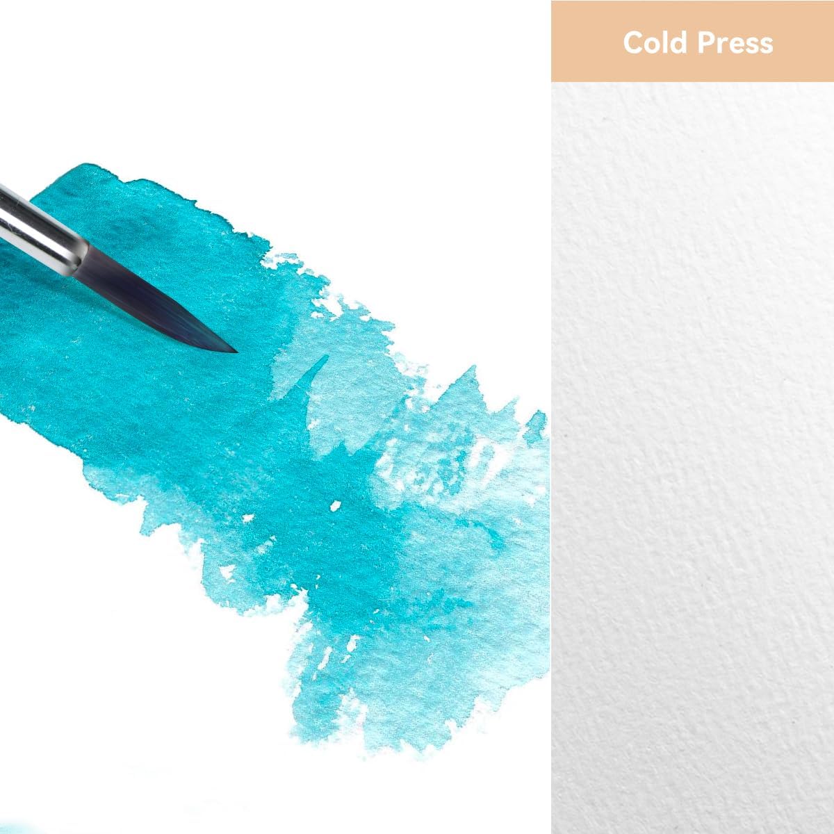 Lightwish Watercolor Journal, 100% Cotton Cold Press Watercolor Paper Sketchbook 7.6” x 5.3”, 20 Sheets (140lb/300gsm), Acid-Free for Watercolors, Gouache, Acrylics