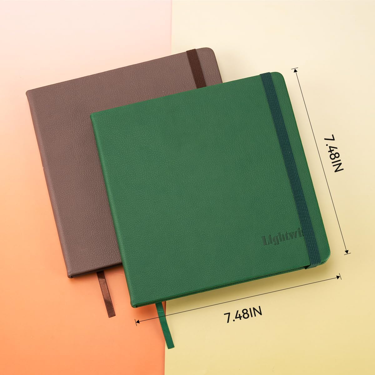 Lightwish Square Watercolor Journal, 100% Cotton Cold Press Watercolor Paper Sketchbook 7.48”x 7.48”, 20 Sheets (140lb/300gsm), Acid-Free for Watercolors, Gouache, Acrylics