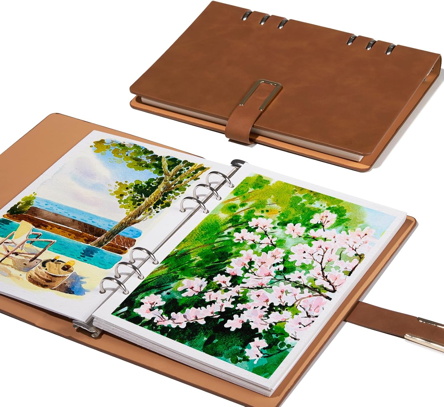 Lightwish Watercolor Sketchbook,100% Cotton Acid Free Watercolor Journal,300gsm/140lb Cold Press Watercolor Paper for Artists,Adults,Students,20 Sheets,9.25 * 6.3 Inches