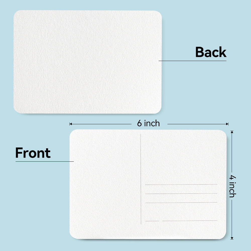 POTENTATE Watercolor paper postcards loose-leaf tin box 24 sheets fine grain 300g cotton