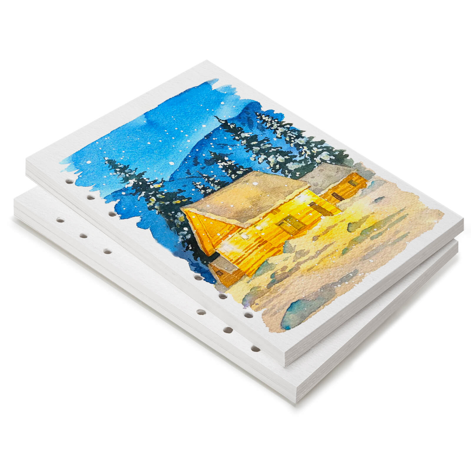 Papier de remplissage pour journal aquarelle Lightwish 100 % coton sans acide, recharge de papier A5, 20 x 2 feuilles, 8,2 x 5,5 pouces, papier aquarelle en vrac