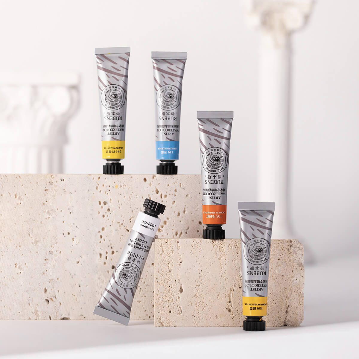 Paul Rubens QIAOMEI Watercolor Paint Set 24 Vibrant Colors 12ml / 0.4 Fl Oz Tubes