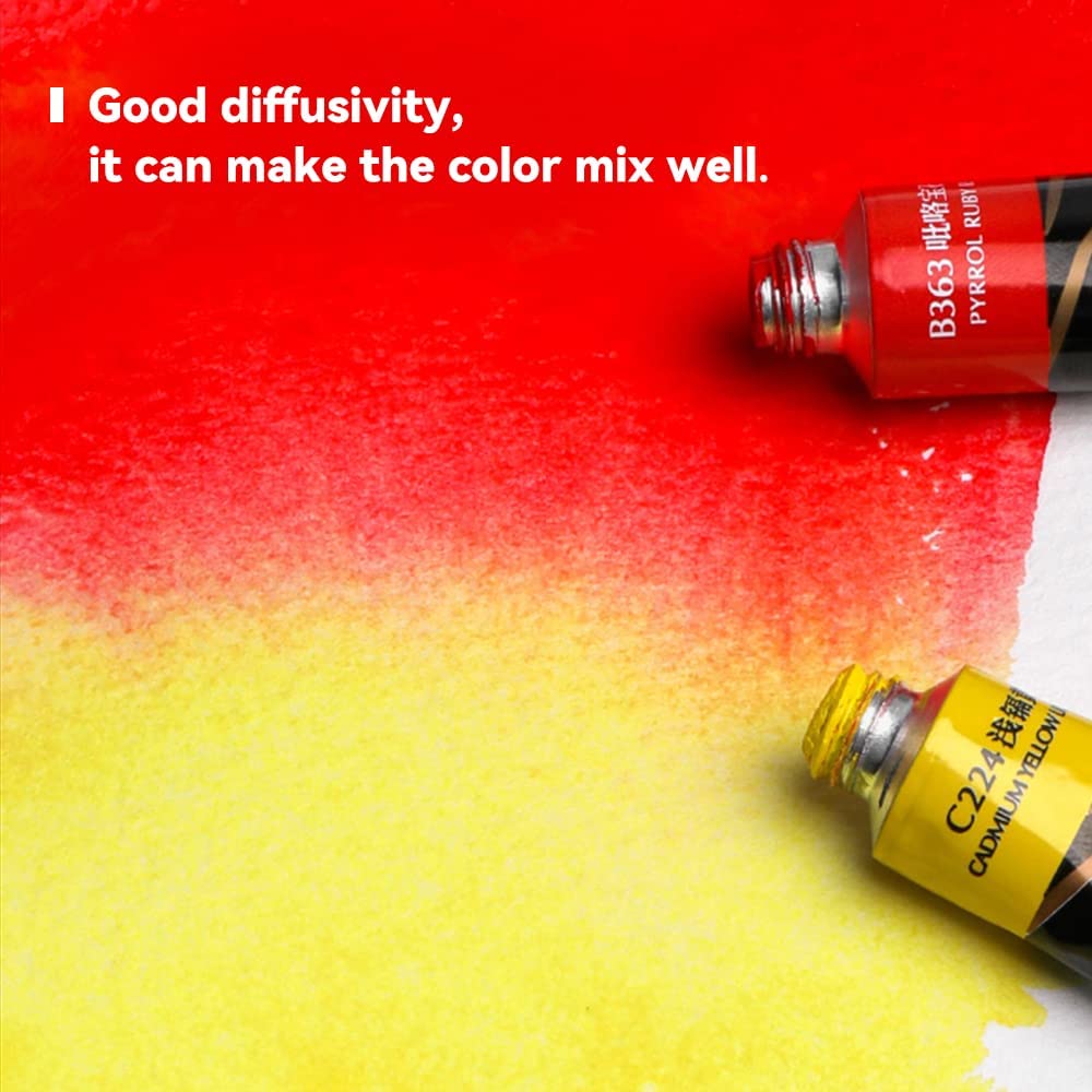 Ensemble de peinture aquarelle d'artiste Paul Rubens, couleurs vives 36*5 ml 
